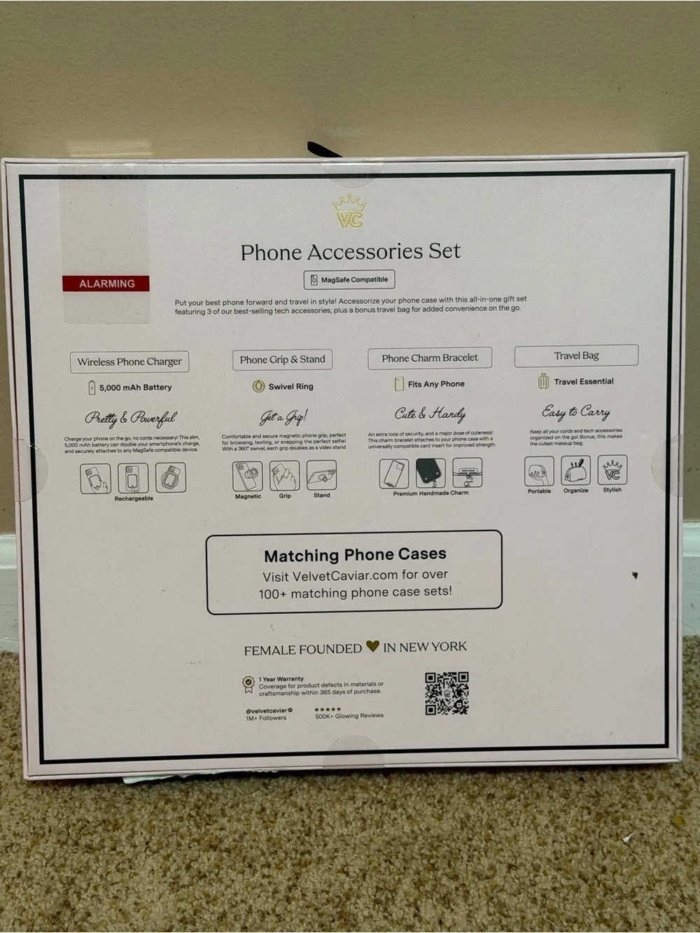 Velvet Caviar Cherry Phone Accessories Set - White & Red